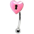 Pink Keyhole Heart Eyebrow Ring