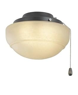 Fanimation LKLP111AAZ, Round Low-Profile Amber Linen Glass Light Kit, Aged Bronze