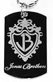 JONAS BROTHERS LOGO DOG TAG NECKLACE-FREE CHAIN- ENGRAVED