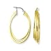 Sterling Silver and 14k Yellow Designer Three Oval Earrings