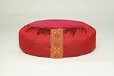 Dali Mama 100 percent Raw Silk and Velvet Meditation Cushion - Red Velvet
