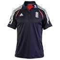 ECB Official 2009 adidas England Cricket Training Polo - Dark Navy/Collegiate Red