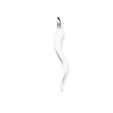 Sterling Silver Italian Horn Pendant with 20 inch Sterling Silver Chain