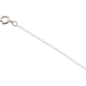 14K White Gold Solid Curb Chain - 20 inches