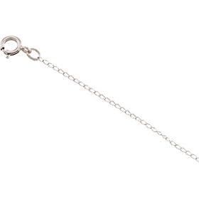 14K White Gold Solid Curb Chain - 16 inches