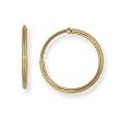 14k Yellow Gold Medium to Large (M/L) Size 1 1/4" (30mm) Non-Pierced Hoop Earrings, HypoAllergenic