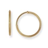 14k Yellow Gold Large (L) Size 1 1/4 (30mm) Non-Pierced Hoop Earrings, HypoAllergenic
