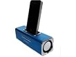 MusicMan TXX3552 Soundstation/Stereo Lautsprecher mit integriertem Akku (MP3 Player, Micro-SD Kartenslot, USB Steckplatz, iPhone/iPod Dock) blau