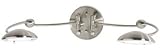 Brushed Steel Double Plug-In Headboard Swing Arm Wall Lamp