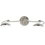 Brushed Steel Double Plug-In Headboard Swing Arm Wall Lamp