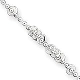 Sterling Silver Antiqued Love Rings Anklet