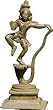 ShalinCraft Hindu God Krishna Metal Sculpture in Standing Position Bronze 2.5" x 2" x 5.75"