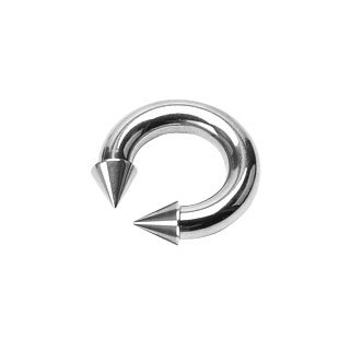Surgical Steel Spike Head Horse Shoe Ring - 10 Gauge 1/2 Inch