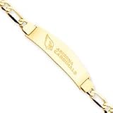 14K Arizona Cardinals Large Logo W/Name Id W/Figaro Chain - NF53-7