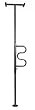 Standers Security Pole and Curve Grab Bar, Metallic Black