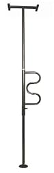 Standers Security Pole and Curve Grab Bar, Metallic Black