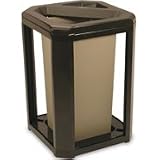 Rubbermaid 3966 Landmark Series Classic Container, Ash / Trash Frame with 3569 Rigid Liner - DWOOD