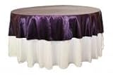 Wholesale wedding Satin ROUND 90 Overlay - Plum