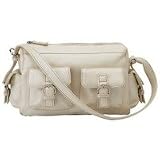 Embassy Pearl White Faux Leather Purse w/ Chrome Hardware