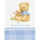 Sweet Bear Blue Baby Shower Party Thank you Cards... by Hallmark