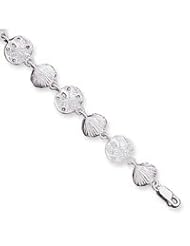 Sterling Silver Seashells & Sand Dollars Bracelet QA31-7"