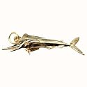 9ct Yellow Gold Solid Charm Sword Fish