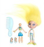 Trollz Dressed to Impress Collection 3 Doll Figure with Yellow Hair and Stripe pants