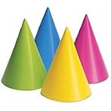 Party Hats 8/Pkg: Assorted Neon