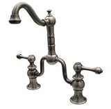 Whitehaus WHTTSLV3-9772-BN Brushed Nickel Twisthaus Double Handle Widespread Bathroom Faucet with Me