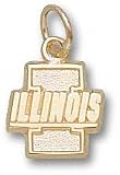 Illinois Fighting Illini Solid 10K Gold ''I'' Illinois 7/16'' Pendant