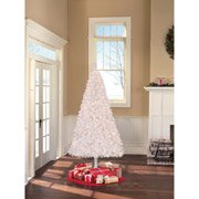 Prelit Art Christmas Trees - Holiday Time Pre-lit 6.5' Madison Pine White Artificial Tree, Clear Lights
