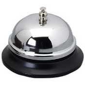 Nickel Plated Call Bell, 2-3/4" Bell, 3-3/8" Base, Chrome/Black (SPR01583) Category: Call Bells