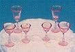 Miniature Chrysnbon Pink Stemware 6 Piece Set