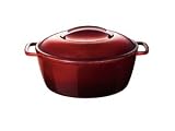 KitchenAid 8-Quart Cast-Iron Oval Casserole, Garnet