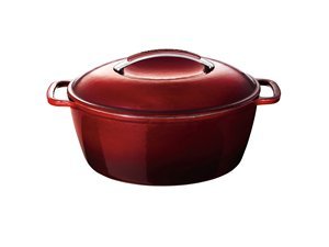KitchenAid 8-Quart Cast-Iron Oval Casserole, Garnet