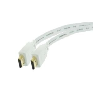 Inakustik In-akustik Premium HDMI Kabel Flach 3,0 m wei&szlig;