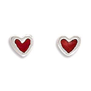 Red Heart Stud Earrings