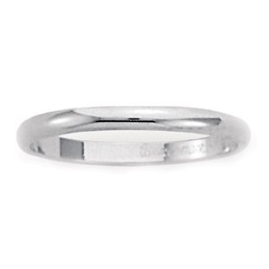 Platinum 2.5mm Domed Traditional Fit Wedding Band Ring (Sizes 8 1/2 to 13). BENCHMARK