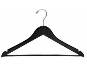 Wooden Suit Hangers Black Box of 50