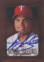 Ivan Rodriguez, Texas Rangers, 1997 Donruss Preferred Foil Autographed Card