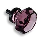 #G-34 CKP Brand Amethyst Glass Knob with Black Base