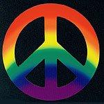 Peace Sign Magnet Rainbow 4 Inch