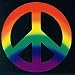 Peace Sign Magnet Rainbow 4 Inch