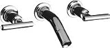 Kohler K-T14419-4-CP Purist laminar wall-mount lavatory faucet trim with lever handles, Polished Chr