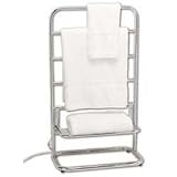 Warmrails Chelsea Freestanding Towel Warmer and Drying Rack, Satin Nickel