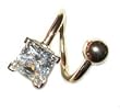14 karat gold Twisty Belly Button Ring