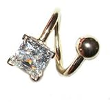 14 karat gold Twisty Belly Button Ring