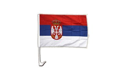 Autofahne Autoflagge Serbien mit Wappen – 30 x 40 cm