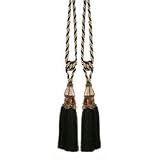 Pair of Beige and Black Grande Tassels