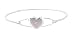 Sterling Silver Pink Sapphire Heart Tension Bracelet